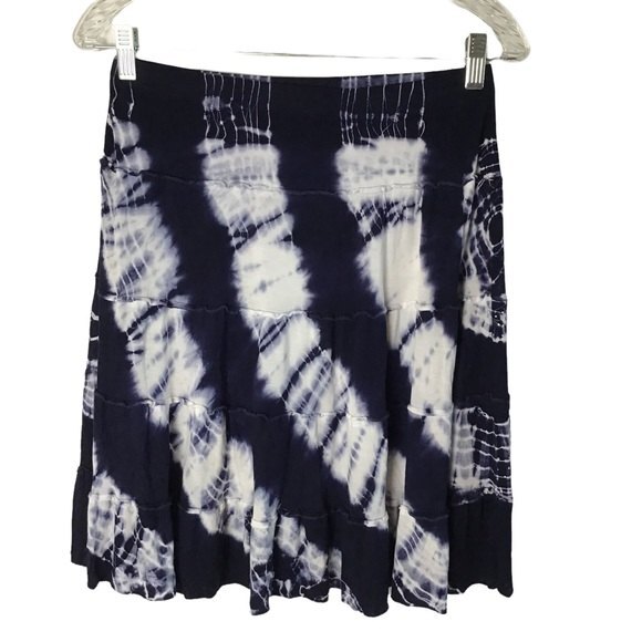 INC International Concepts Navy Tie Dye Skirt Size S - Picture 1 of 3
